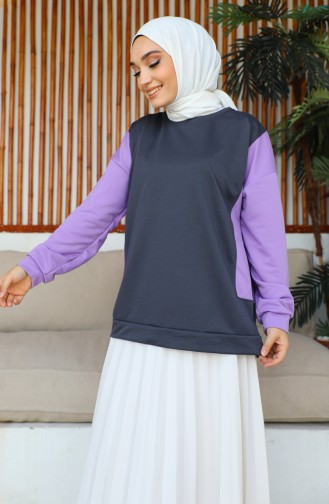 Zweifarbiges Damen-Sweatshirt 1701-02 Flieder 1701-02