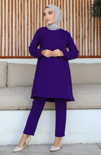 Tunika-Hose Mit Elastischen Ärmeln Doppelanzug 1009-01 Lila 1009-01