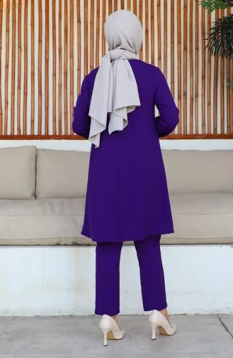 Tunika-Hose Mit Elastischen Ärmeln Doppelanzug 1009-01 Lila 1009-01
