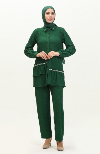 Ensemble Deux Pièces Tunique Pantalon 24K9083-01 Vert Emeraude 24K9083-01