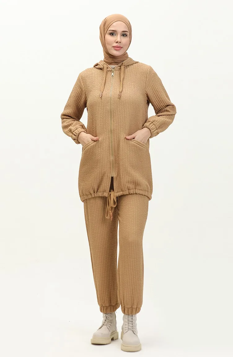 Ensemble Double En Tissu Accordéon 24K9085-02 Camel 24K9085-02