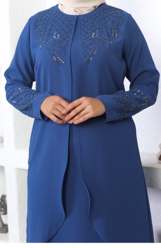 Steinbesticktes Hijab-Abendkleid Indigo 2021SMR.ING
