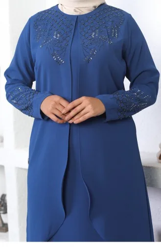 Steinbesticktes Hijab-Abendkleid Indigo 2021SMR.ING