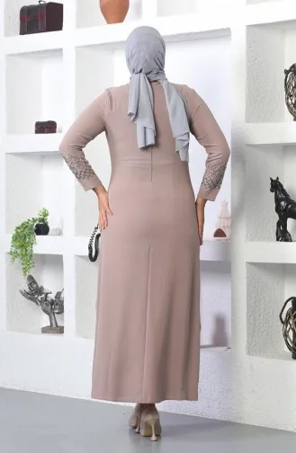 Steinbesticktes Hijab-Abendkleid In Nerz 2021SMR.VZN