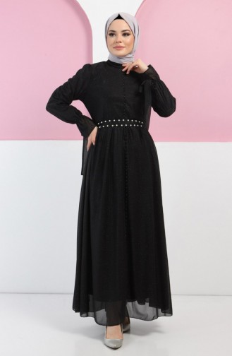 Schwarz Hijab-Abendkleider 13380