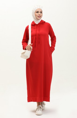 İki İplik Kapüşonlu Spor Elbise 0190-01 Kırmızı
