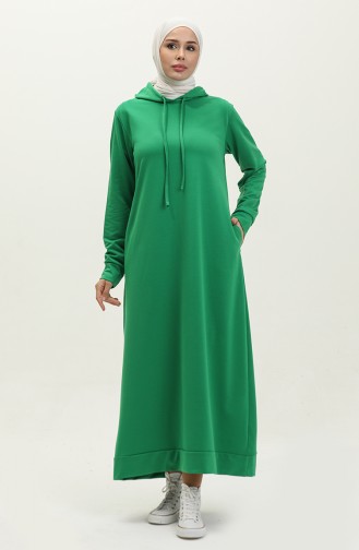 İki İplik Kapüşonlu Spor Elbise 0190-03 Yeşil