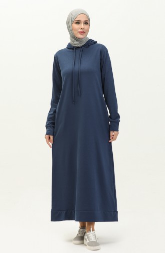 Two Thread Hooded Sports Dress 0190-04 Navy Blue 0190-04