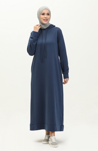 Two Thread Hooded Sports Dress 0190-04 Navy Blue 0190-04