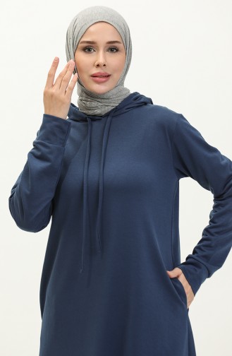 Two Thread Hooded Sports Dress 0190-04 Navy Blue 0190-04