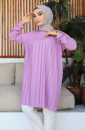 Women`s Pleated Tunic 12m05 12M05-01 Lilac 12M05-01