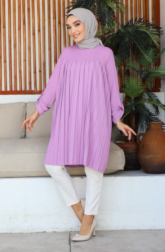 Women`s Pleated Tunic 12m05 12M05-01 Lilac 12M05-01