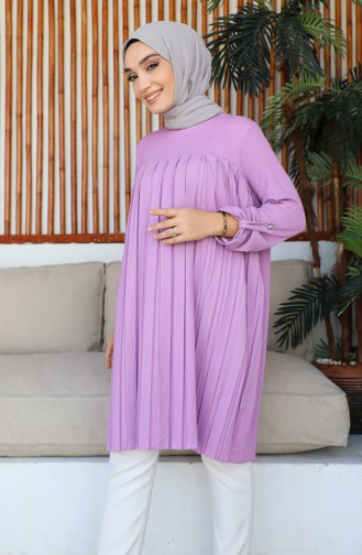 Women`s Pleated Tunic 12m05 12M05-01 Lilac 12M05-01