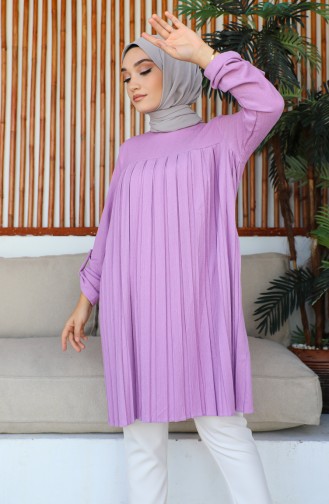 Women`s Pleated Tunic 12m05 12M05-01 Lilac 12M05-01
