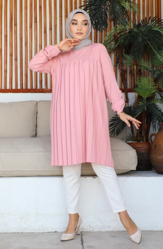 Women`s Pleated Tunic 12m05 12M05-06 Powder 12M05-06