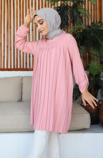 Women`s Pleated Tunic 12m05 12M05-06 Powder 12M05-06