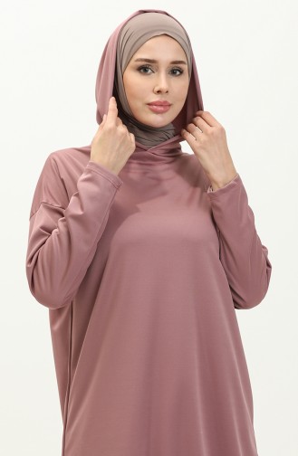 Hooded Seasonal Plain Tunic 8661-02 Dried Rose 8661-02