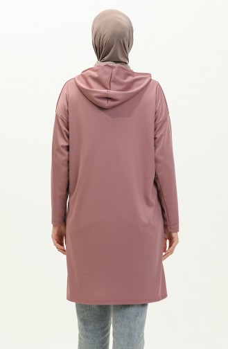 Hooded Seasonal Plain Tunic 8661-02 Dried Rose 8661-02