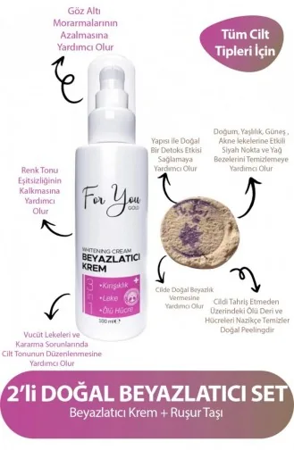 For You – Crème Blanchissante Pour La Peau égaliseur De Couleur Crème éclaircissante Pierre Rusur 2 Pièces 8698500871350