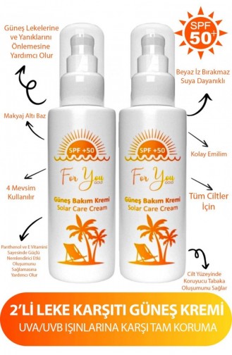 Anti-Blemish High Protection SPF50 Factor 100 Ml Sunscreen 2 Pieces 8698500891852