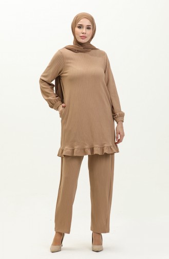 Striped Two Piece Suit  24K9076-03 Milky Coffee 24K9076-03