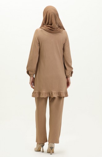 Striped Two Piece Suit  24K9076-03 Milky Coffee 24K9076-03