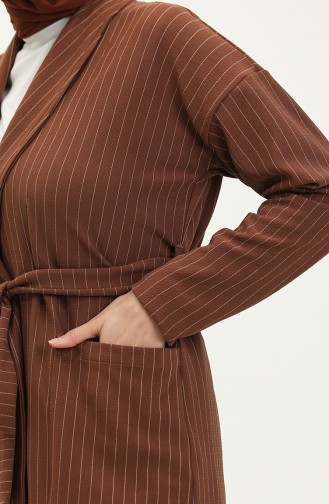 Striped Jacket Two Piece Suit 24k9074-03 Tan 24K9074-03