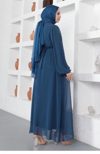 Indigo Hijab Evening Dress 14152