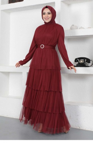 Claret red İslamitische Avondjurk 14402