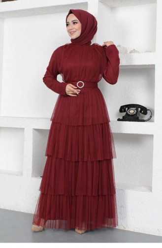 Claret red İslamitische Avondjurk 14402