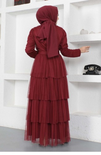 Claret red İslamitische Avondjurk 14402