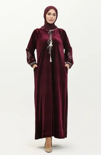 Besticktes Samtkleid in Übergröße 24K9058-04 Zwetschge 24K9058-04