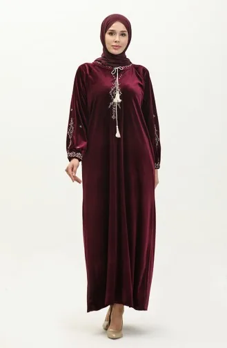 Besticktes Samtkleid in Übergröße 24K9058-04 Zwetschge 24K9058-04