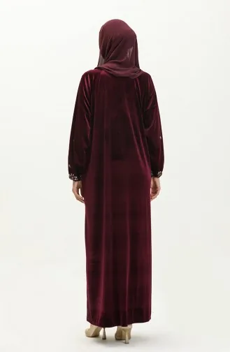 Besticktes Samtkleid in Übergröße 24K9058-04 Zwetschge 24K9058-04