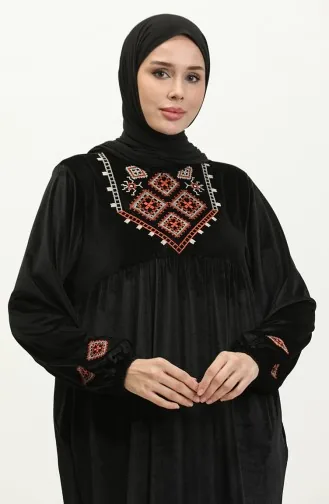 Großes Besticktes Kleid 24K9059-02 Schwarz 24K9059-02