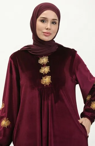 Übergröße besticktes Samtkleid 24K9065-02 Mud 24K9065-02