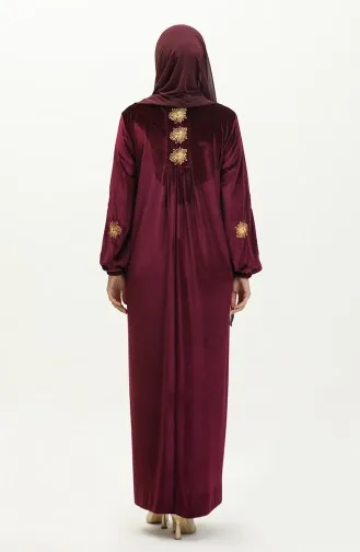 Übergröße besticktes Samtkleid 24K9065-02 Mud 24K9065-02