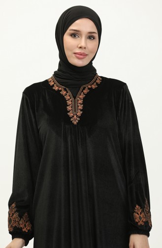 Plus Size Embroidered Velvet Dress 24k9068-03 Black 24K9068-03