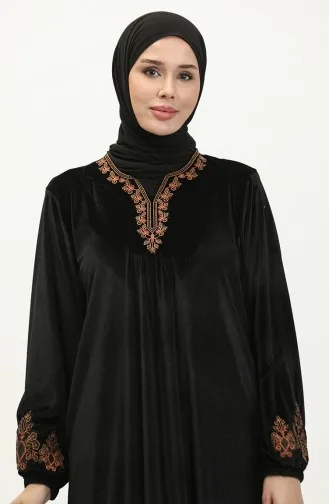 Robe Velours Brodée Grande Taille 24K9068-03 Noir 24K9068-03