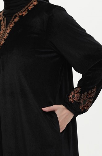 Plus Size Embroidered Velvet Dress 24k9068-03 Black 24K9068-03