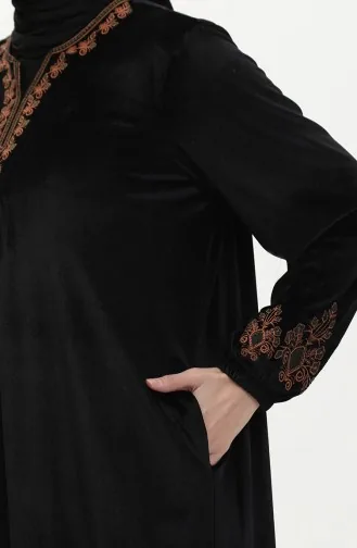 Robe Velours Brodée Grande Taille 24K9068-03 Noir 24K9068-03