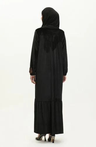 Robe Velours Brodée Grande Taille 24K9068-03 Noir 24K9068-03