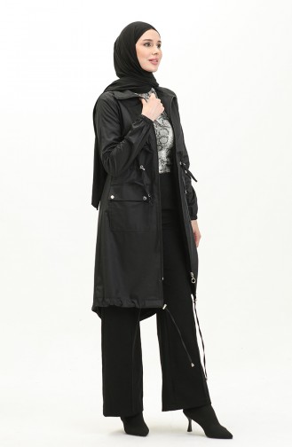 Trench Taille Froncee 61331-01 Noir 61331-01