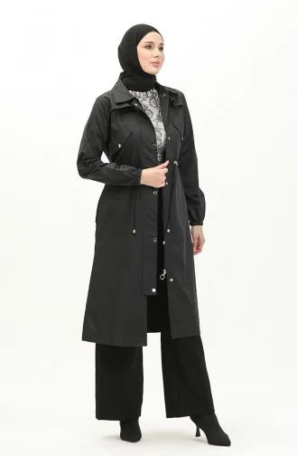 Trench Taille Froncee 61350-01 Noir 61350-01