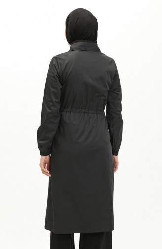 Shirred Waist Trench Coat 61350-01 Black 61350-01