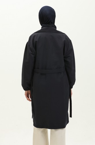 Pocket Trench Coat 4434-02 Navy Blue 4434-02