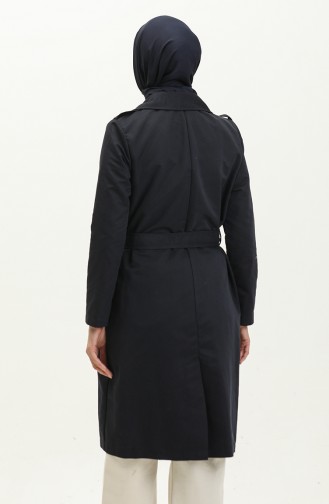 Double-breasted Collar Trench Coat 4435-02 Navy Blue 4435-02