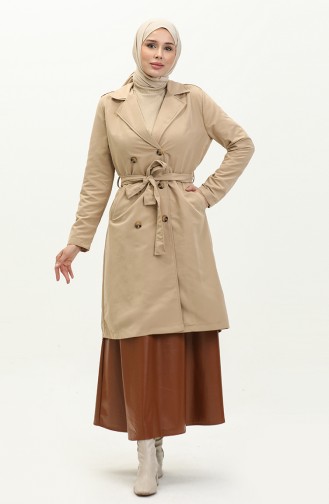 Trenchcoat Met Dubbele Rij Knopen En Kraag 4435-03 Kameel 4435-03