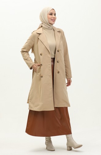 Zweireihiger Trenchcoat mit Kragen 4435-03 Camel 4435-03