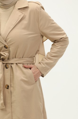 Zweireihiger Trenchcoat mit Kragen 4435-03 Camel 4435-03